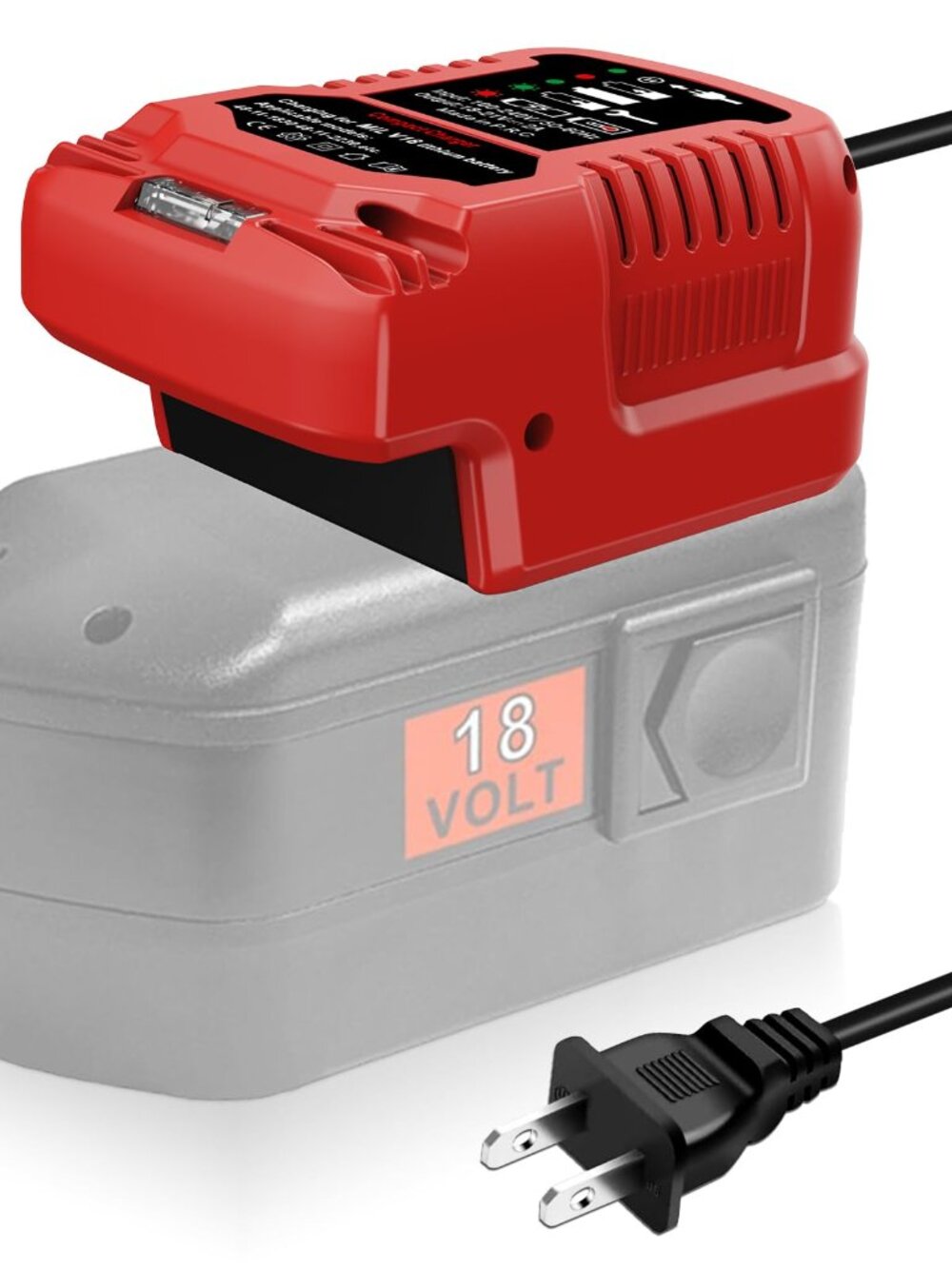 Milwaukee V18 18V NI-CD Battery Mini Charger - Compact Replacement